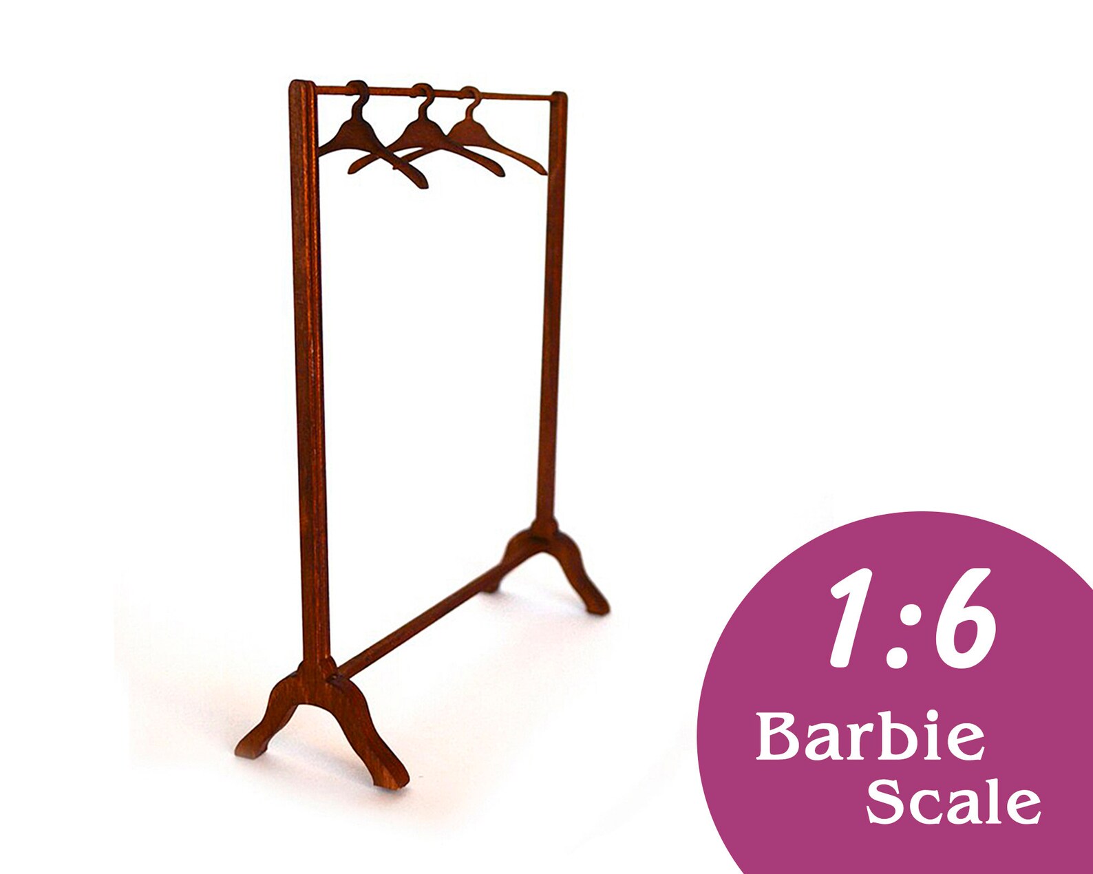 16 Doll clothes rack 3 with hangers. Barbie scale Blythe Etsy