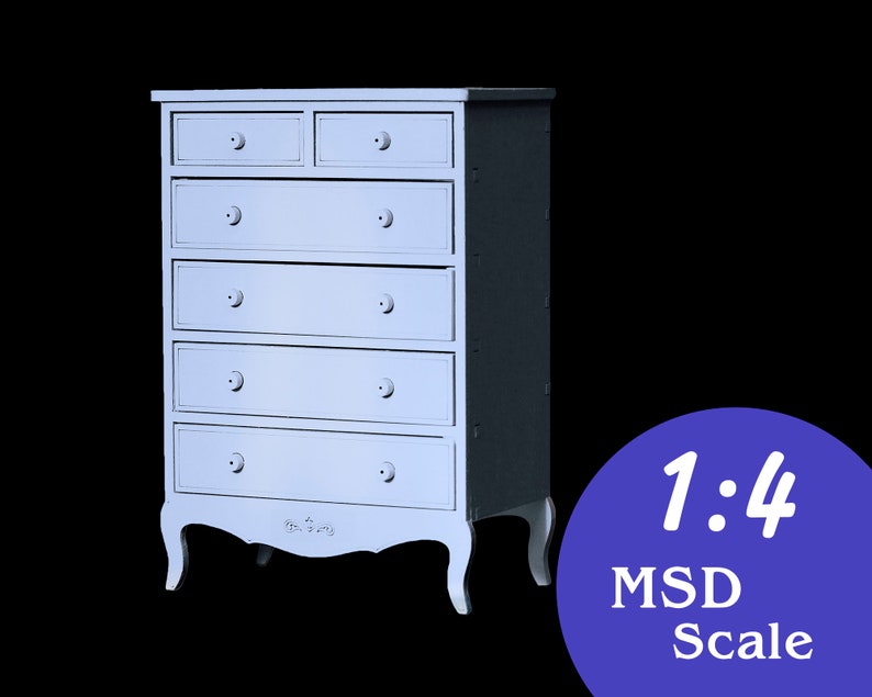 1 4 Doll Tall Chest Of Drawers Msd Bjd Furniture 18 Inch Etsy