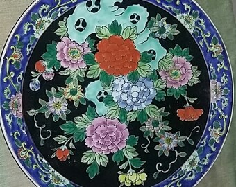 Antique Japanese  Nippon  ORIENTAL PLATE sea of flowers