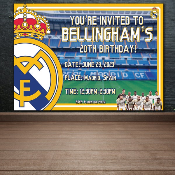 DIGITAL File - Real Madrid Birthday Party Invite- 2023 Era Edition - DIGITAL File