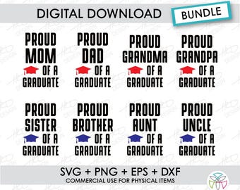 Grad SVG Bundle2: Proud Family Member Designs (Digital Download)