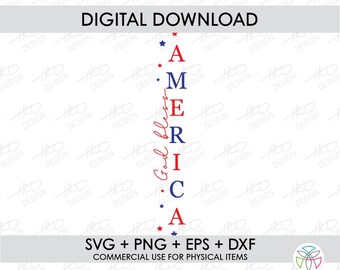 God Bless America SVG: 4th of July Patriotic Cut File (Digital Download)