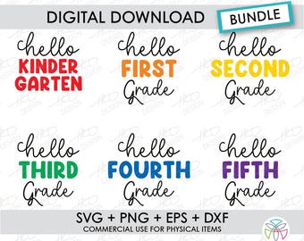 Hello New Grade SVG: School Cut File (Digital Download)