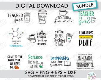 Teachers Need Caffeine SVG: Coffee Lover Cut File (Digital Download)