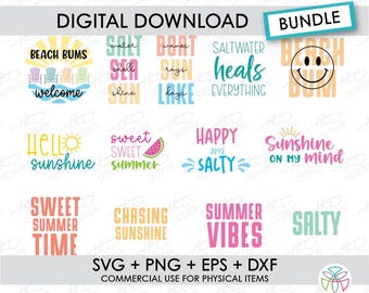 Beach Bums in the Sun multi file bundle. SVG, EPS, PNG, Silhouette, Cricut, cut files, summer vibes, sun, fun, saltwater, lake, sunshine