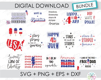Celebrate the Fourth in Style With Stars Stripes and Tons of Sparkles and This Multi File Bundle.