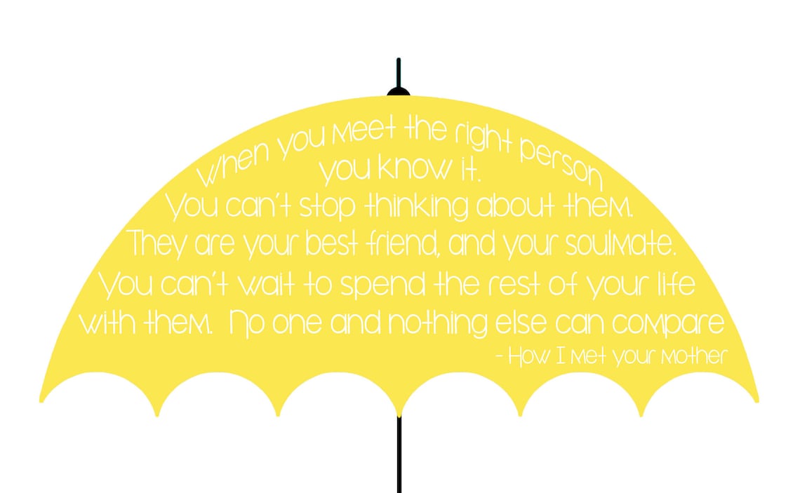 HIMYM TV Show Yellow Umbrella Print When You Meet the Etsy
