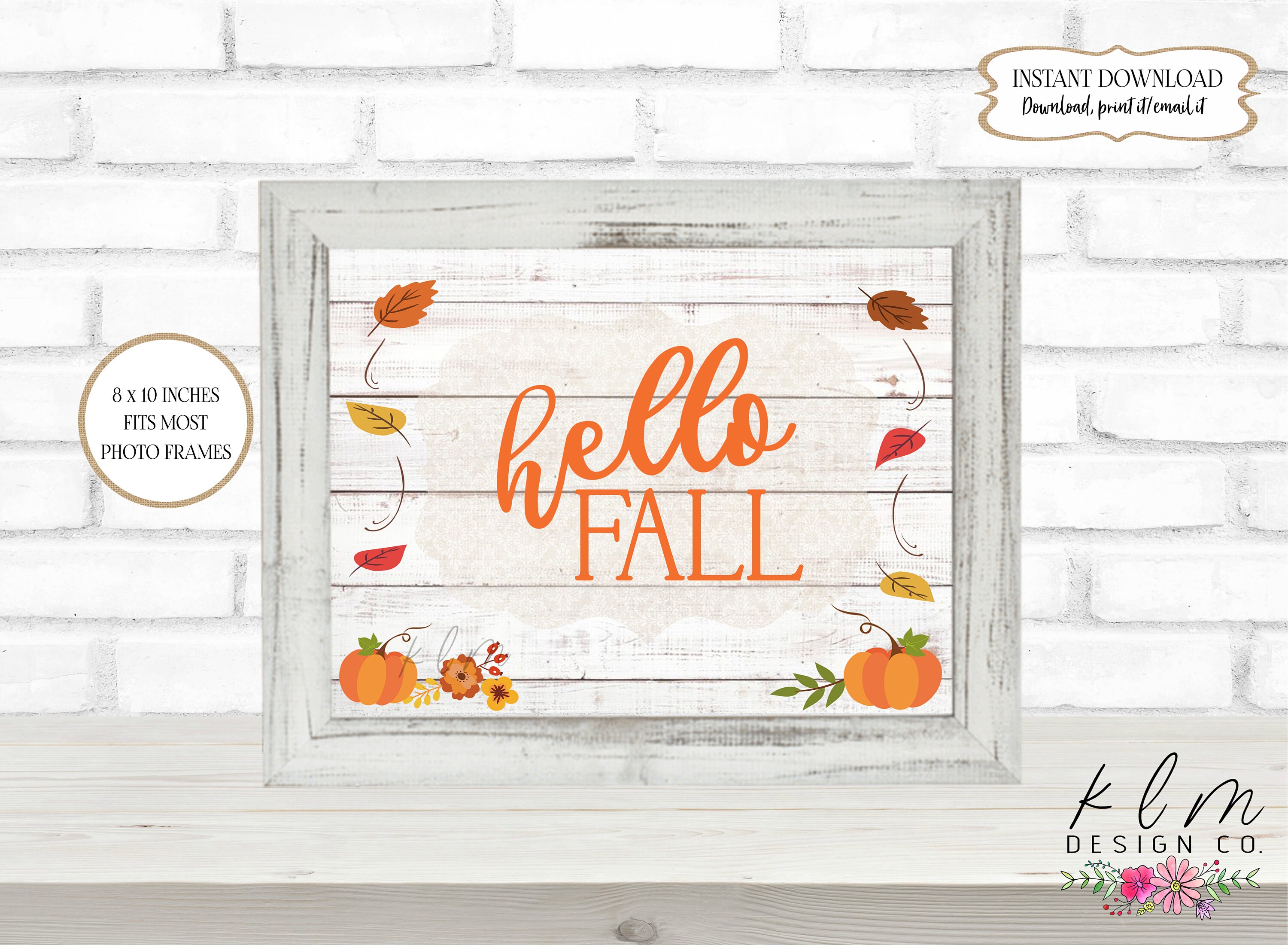 Hello Fall Printable | Hello Fall Wall Art | Fall Wall Decor | Fall ...