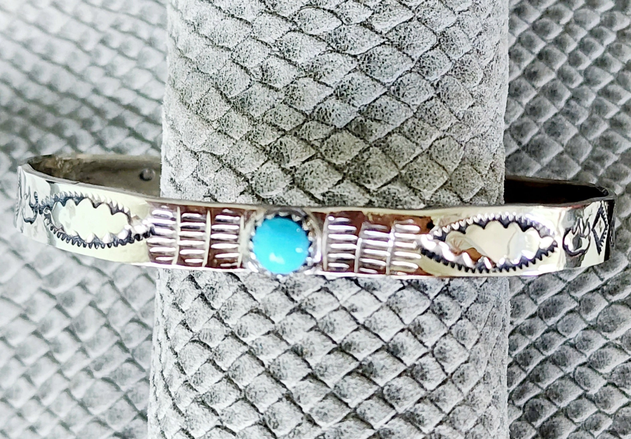 Nickel Silver Imitation Turquoise Cuff Bracelet