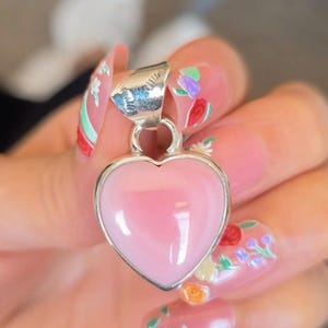 Pink Conch Heart Pendant