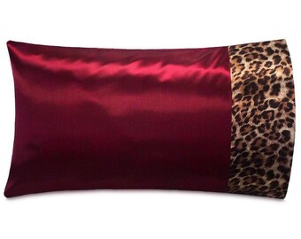 SatinSwank on Etsy Leopard Travel Pillow Leopard Satin