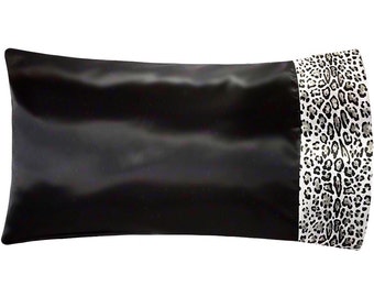 SatinSwank on Etsy Leopard Travel Pillow Leopard Satin
