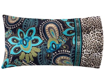 SatinSwank on Etsy PAISLEY PRINT REVERSIBLE SATIN PILLOW