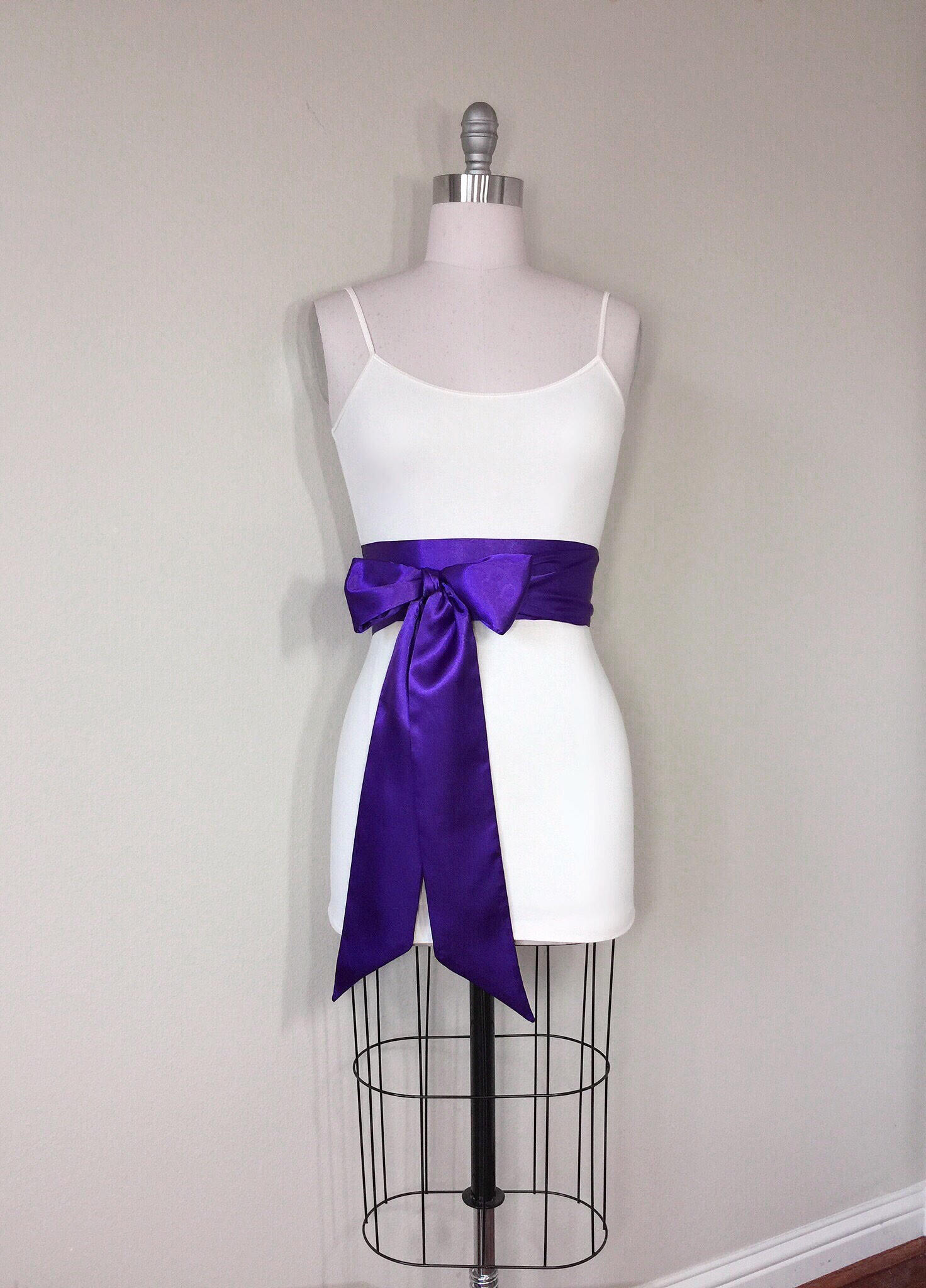 Purple Satin Sash, Purple Wedding, Bridesmaid Sash, Satin Sash Belt
