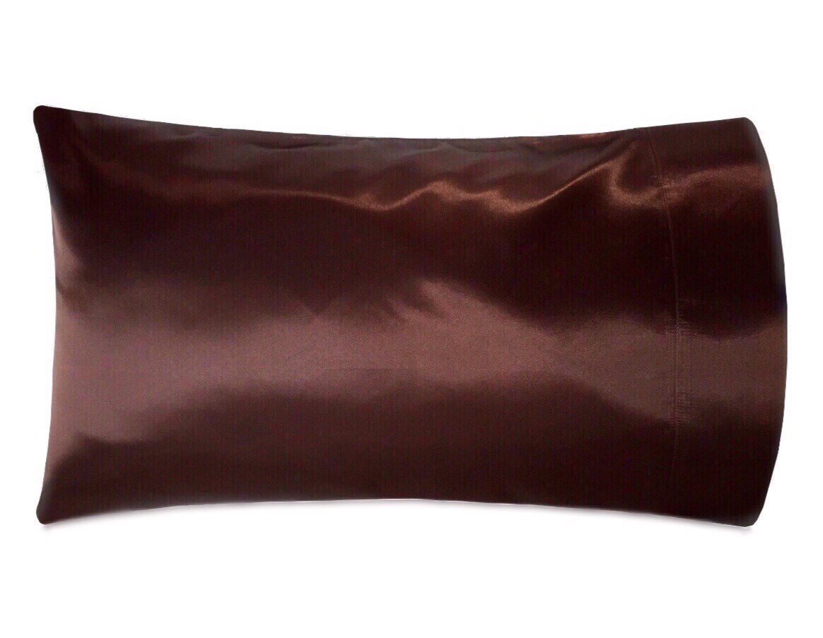 Dark Chocolate Brown Satin Pillowcase Brown Charmeuse Satin