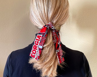 College Hair Tie, College Hair Bows, Game Day Outfit, College Hair Scarf, Tailgate Outfit, Alabama, Kentucky, LSU, Georgia, Texas