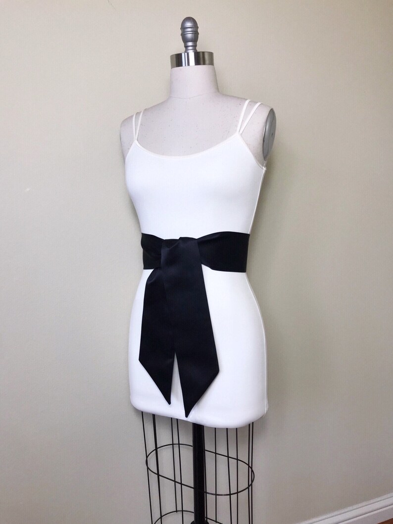 Black Matte Satin Sash Wide Black Sash Belt Black Wedding ...