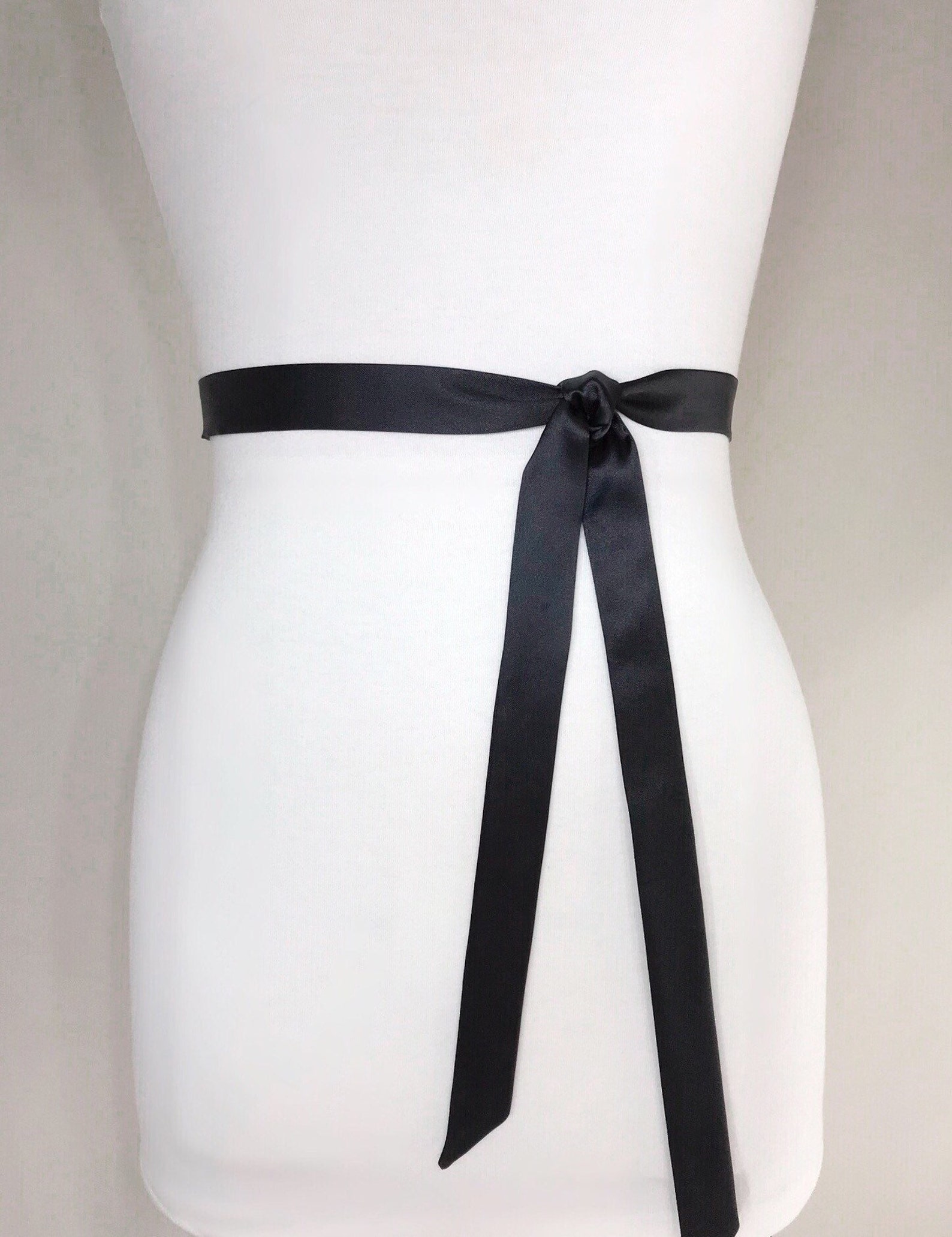 Extra Narrow Black Sash Black Satin Sash Belt Skinny Sash Etsy