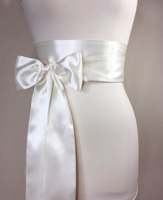 Light Ivory Satin Sash  Bridal  Sash  Off White  Wedding  Dress  