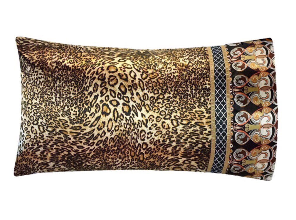 Bronze Leopard Satin Pillowcase Gold Leopard Satin Pillow Case