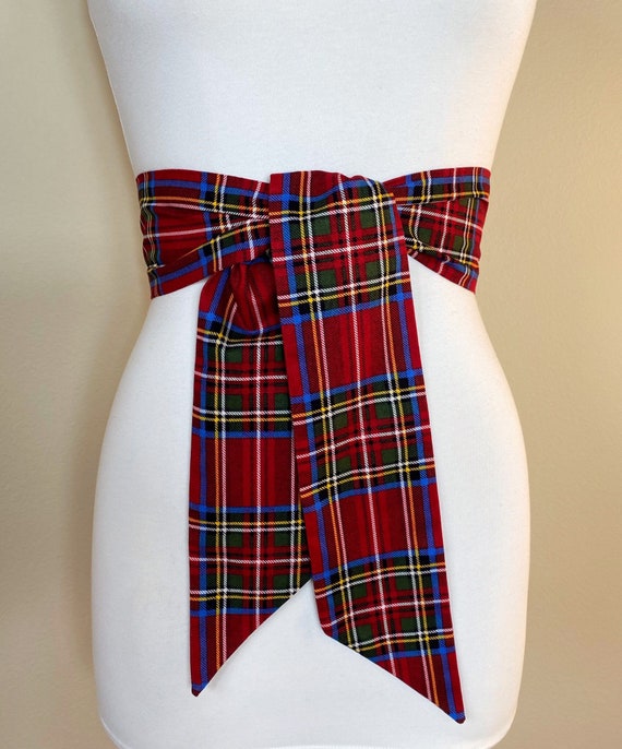 Red or Blue Tartan Sash Red or Blue Tartan Sash
