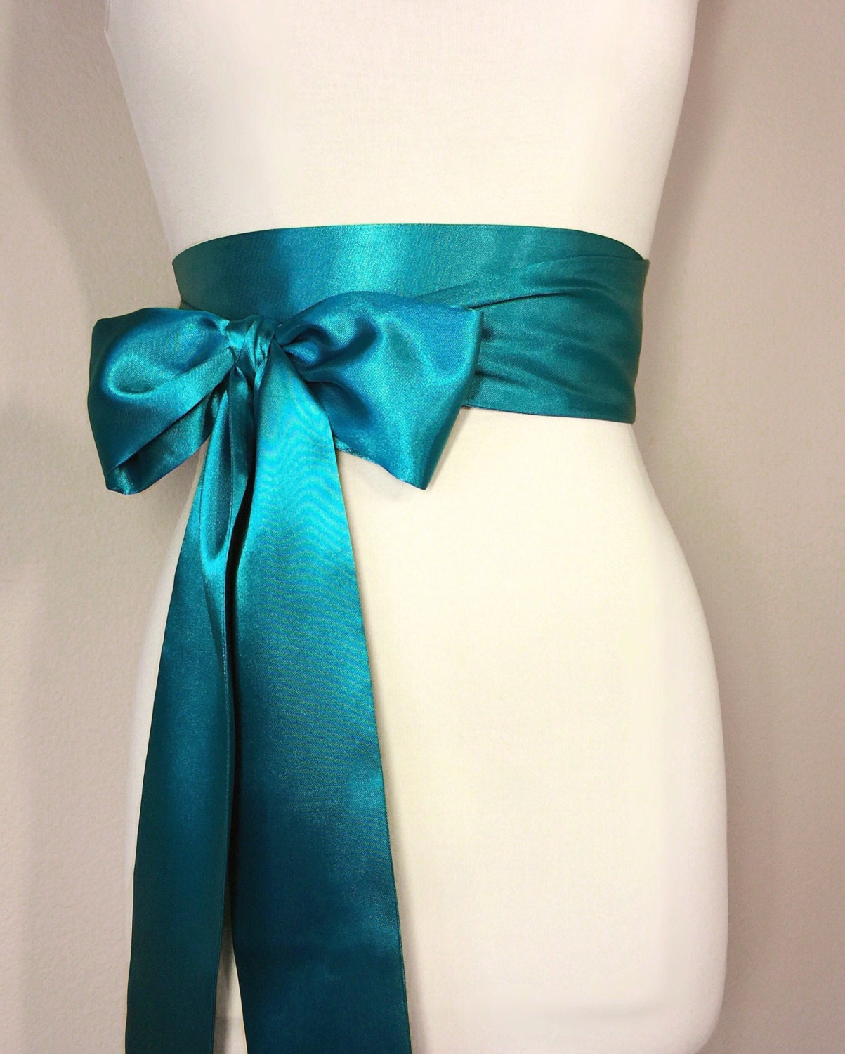 TEAL SILKY SATIN SASH IN ASSORTED WIDTHS AND LENGTHS **free swatches