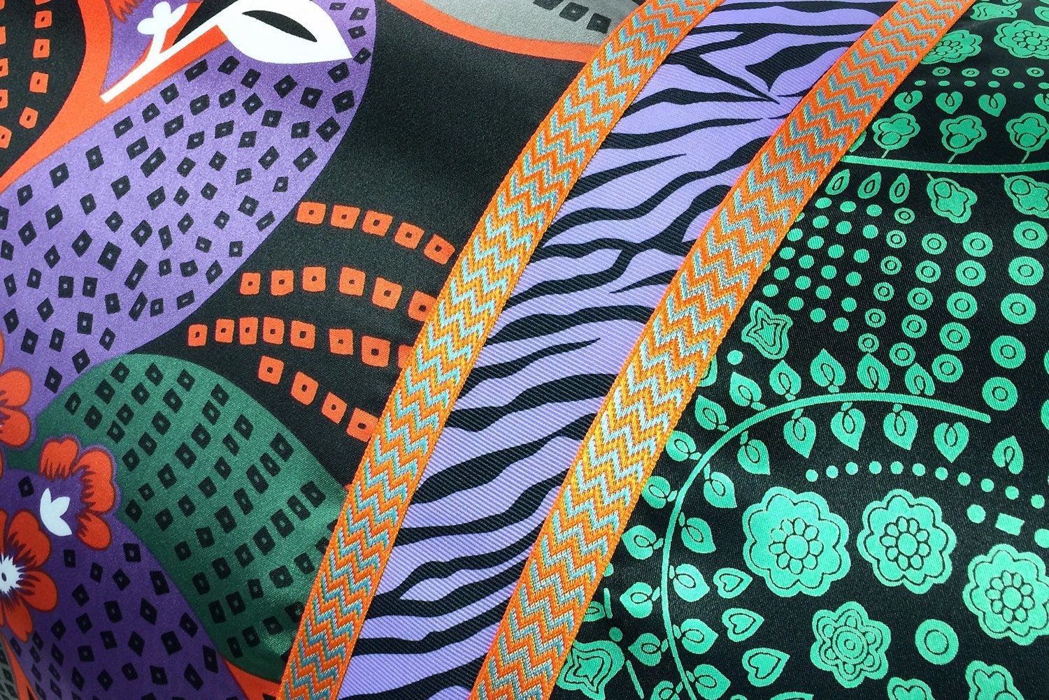 Satin Pillowcase, Asian Floral Lotus, Zebra Mixed Print