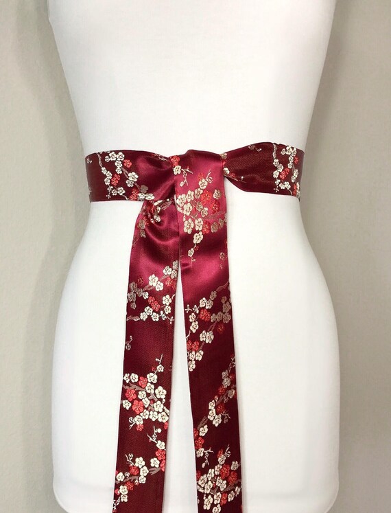 Chinese Brocade Sash Burgundy Sash Maroon pillows | Etsy