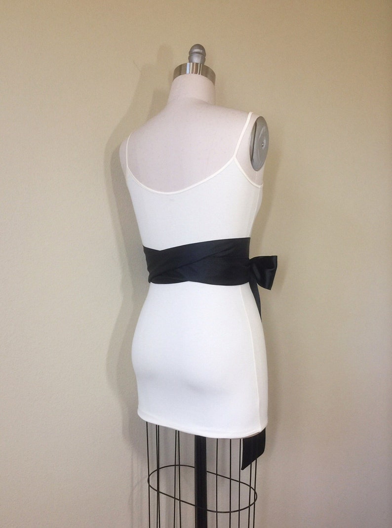 Solid Black Sash Black Satin Sash Reversible Double Waist Etsy