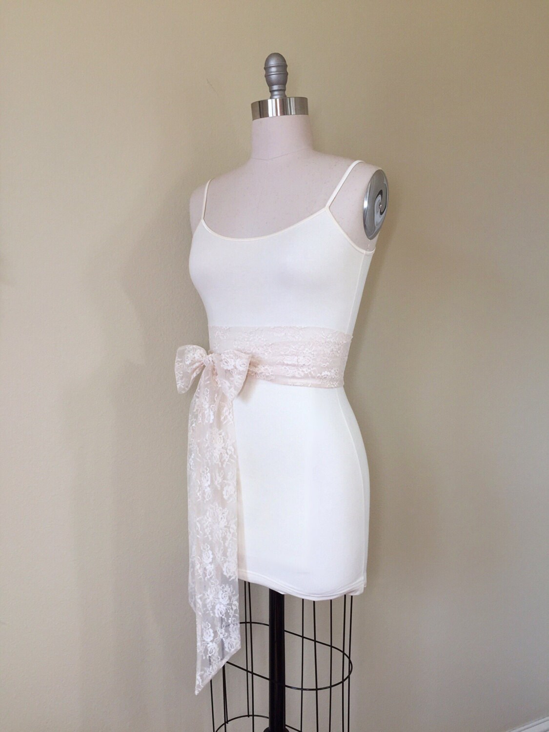 Light Champagne Lace Sash, Lace Wedding Dress Sash, Extra Long Lace Sash, Lace Champagne Sash