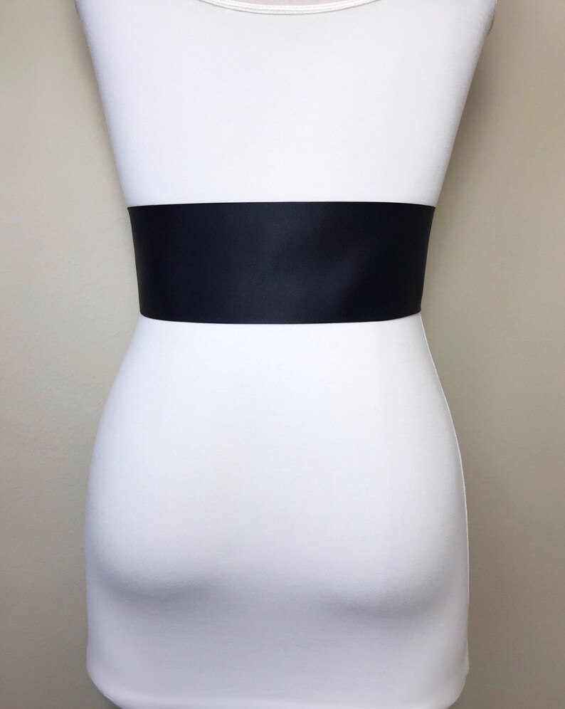 Black Matte Satin Sash Wide Black Sash Belt Black Wedding Etsy