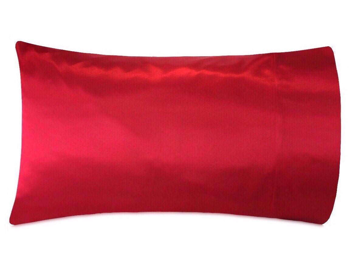Red Pillowcase with Bindings, Simple Pillow Cover, Red Cushion Cover
