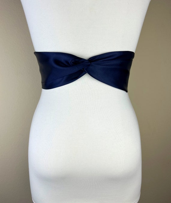 Navy blue sash top for wedding dress