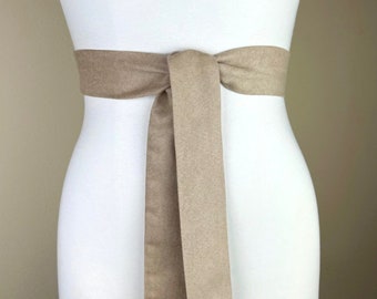 Narrow Ultra Suede Sash in Sandstone, Vegan Suede Sash Belt, Microsuede Sash, Sand Beige Suede Sash, Ultrasuede Belt, Vegan Belt Satin Swank