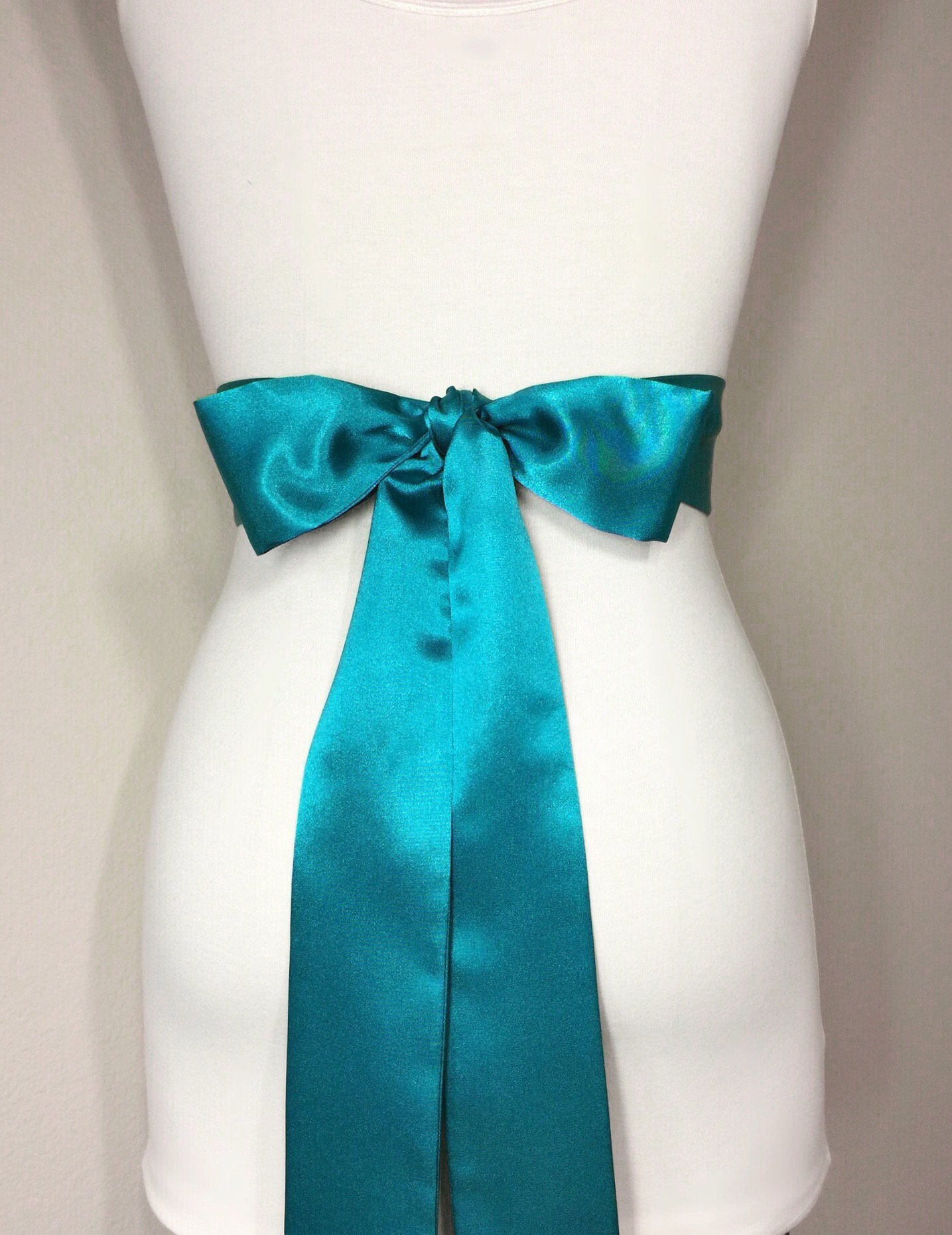 Long Teal Sash Teal Satin Sash Teal Sash Belt Teal Wedding Etsy