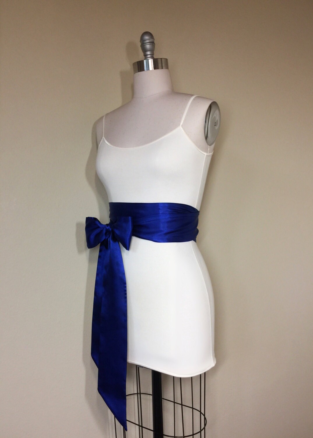 Cobalt Satin Sash, Cobalt Blue Sash, Bridal Sash, Blue Wedding Dress