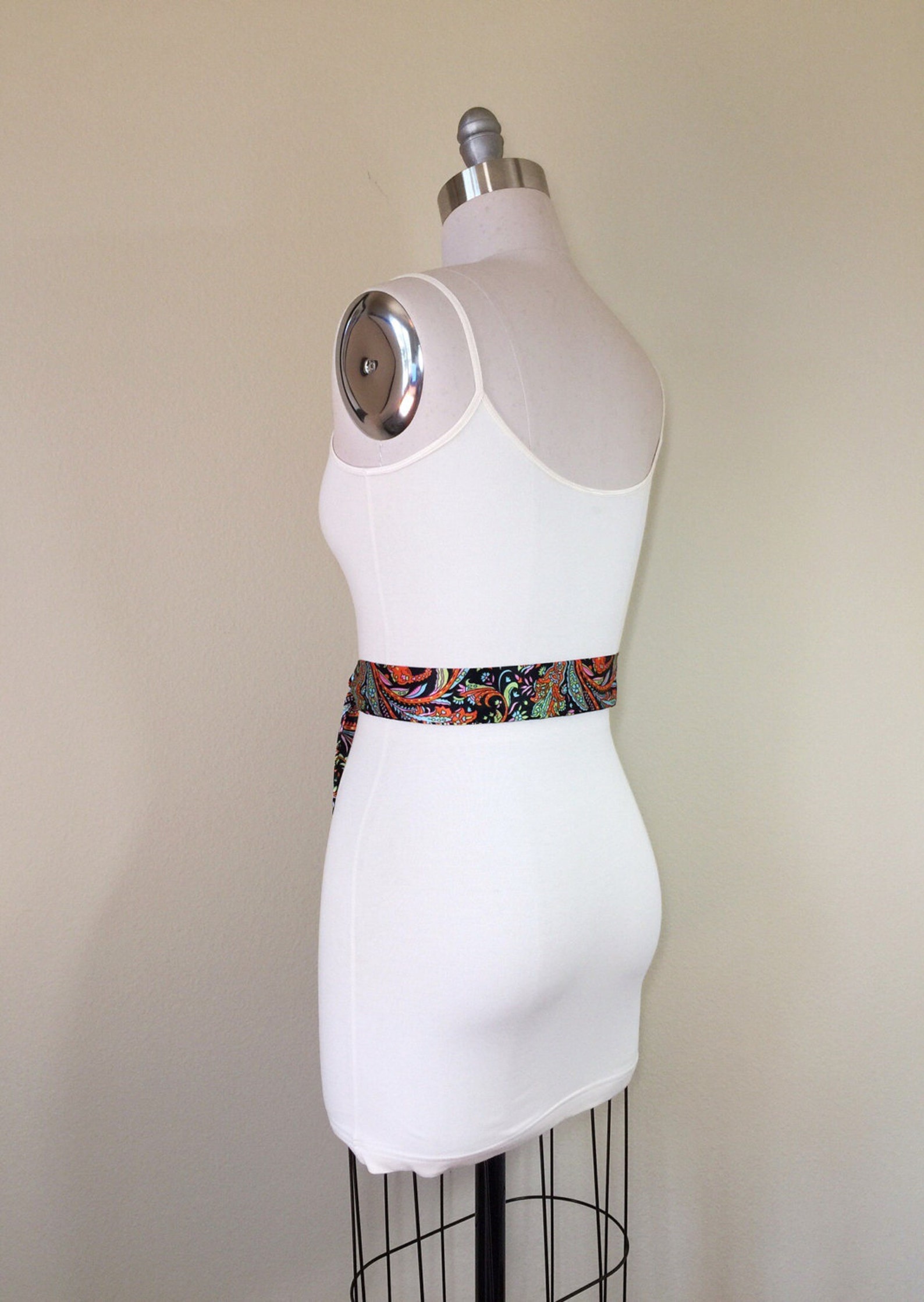 Narrow Black Floral Sash Black Satin Sash Flourish Print Etsy