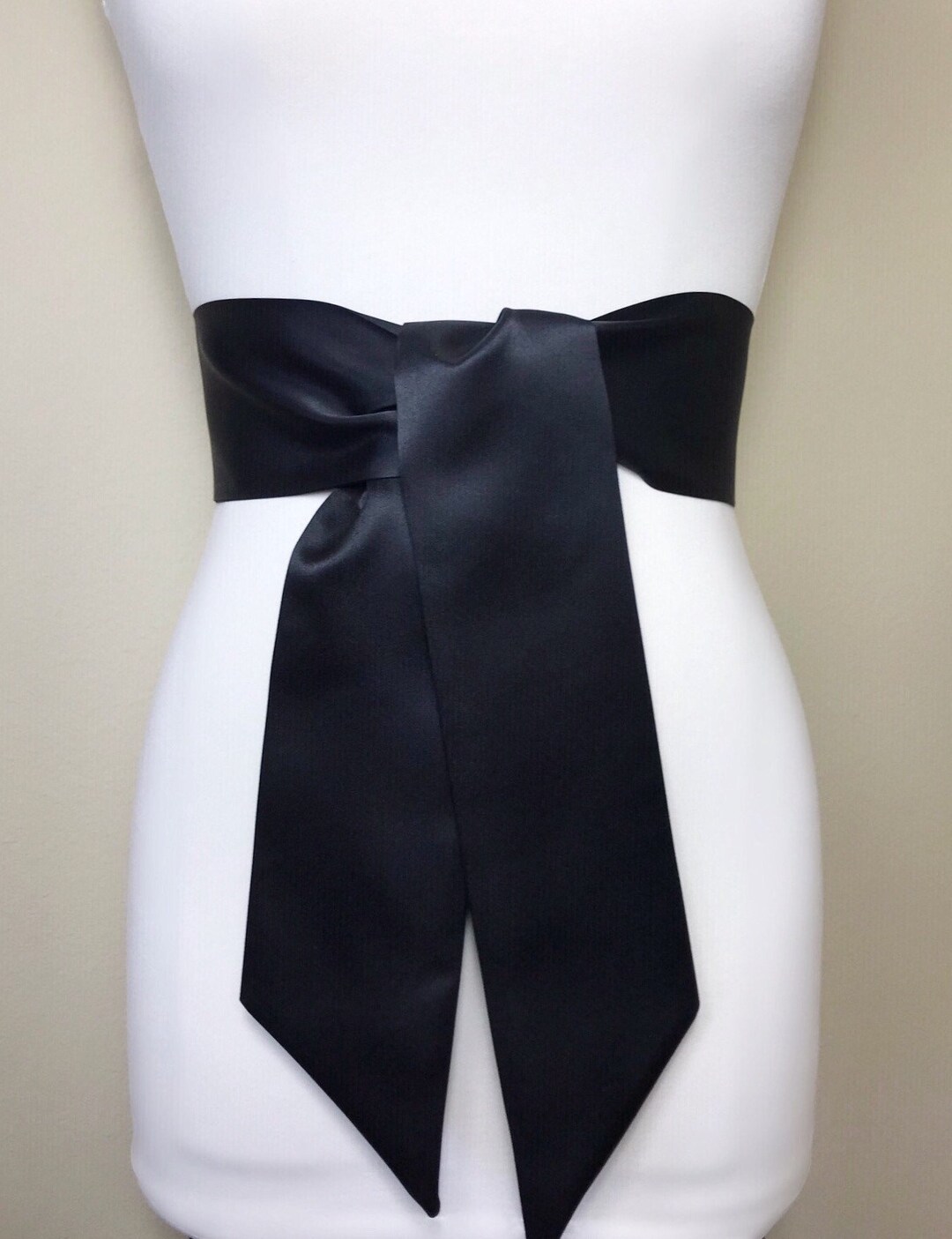 Black Matte Satin Sash, Wide Black Sash Belt, Black Wedding Dress Sash