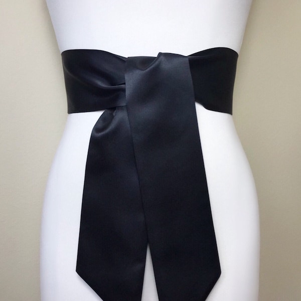 Black Matte Satin Sash, Wide Black Sash Belt, Black Wedding Dress Sash, Matte Black Sash, Black Dress Belt, Black Sash Belt, Satin Swank