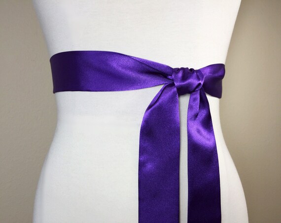 Narrow Purple Sash Purple Satin Sash 