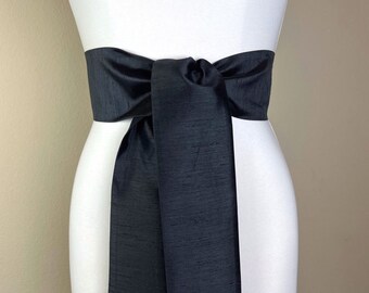 1890s Victorian Black Silk Sash Belt – makky