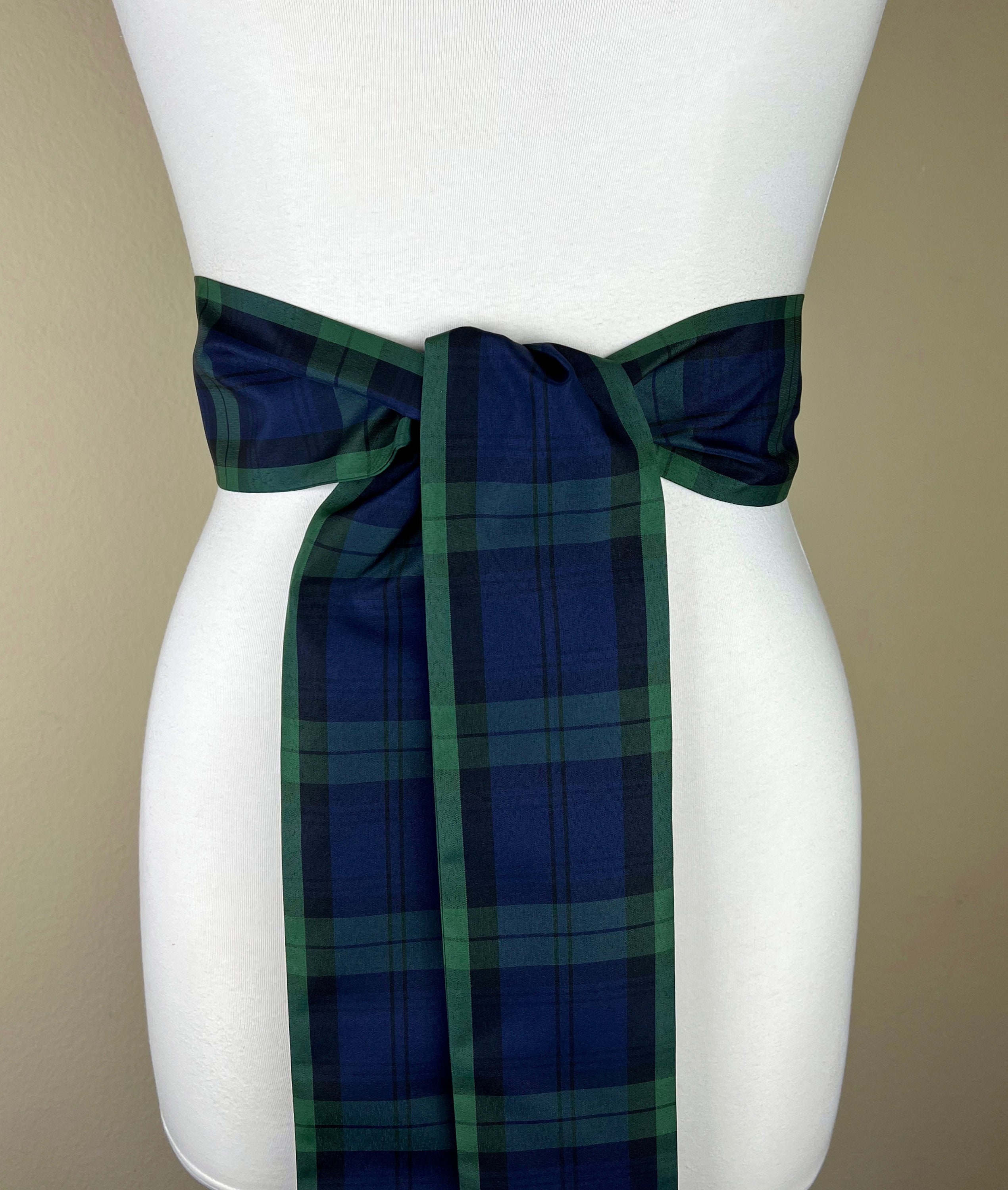 Tie Waist Dress in Blackwatch Plaid