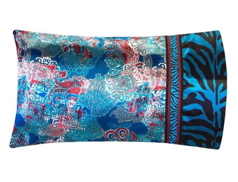 Medallion Print Satin Pillowcase Teal Asian Pillow Medallion Print Satin Pillowcase Teal