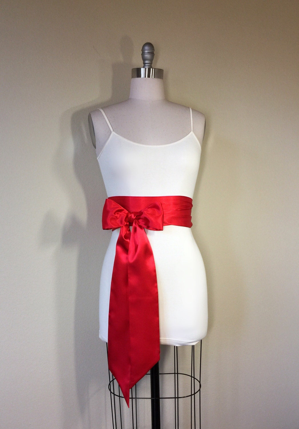 Bright Red Sash Red Satin Sash Holiday Sash Christmas Red Etsy