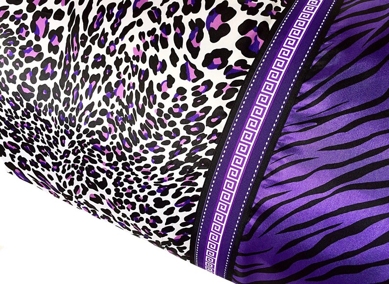 Purple Leopard Pillowcase Zebra Pillow Case Leopard Satin Etsy