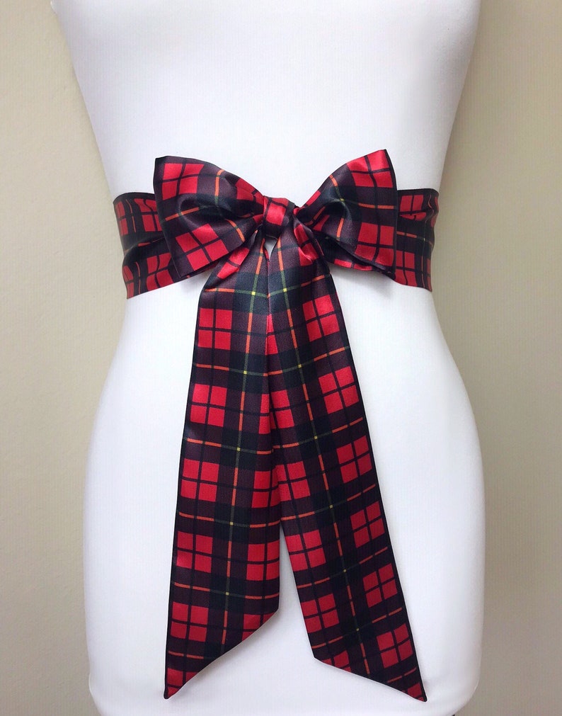 Wallace Tartan Sash Scottish Tartan Belt Red & Black Plaid Etsy