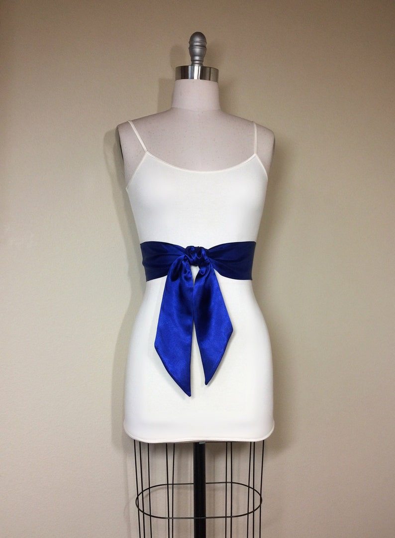 Cobalt Satin Sash Cobalt Blue Sash Belt Wide Cobalt Wedding | Etsy