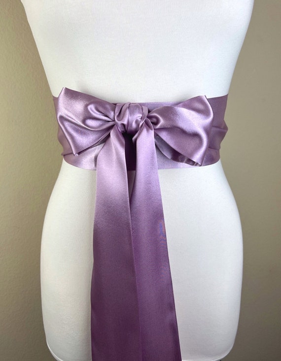 Lilac Sash Lilac Satin Sash Dusty Lavender Sash Bridesmaid or