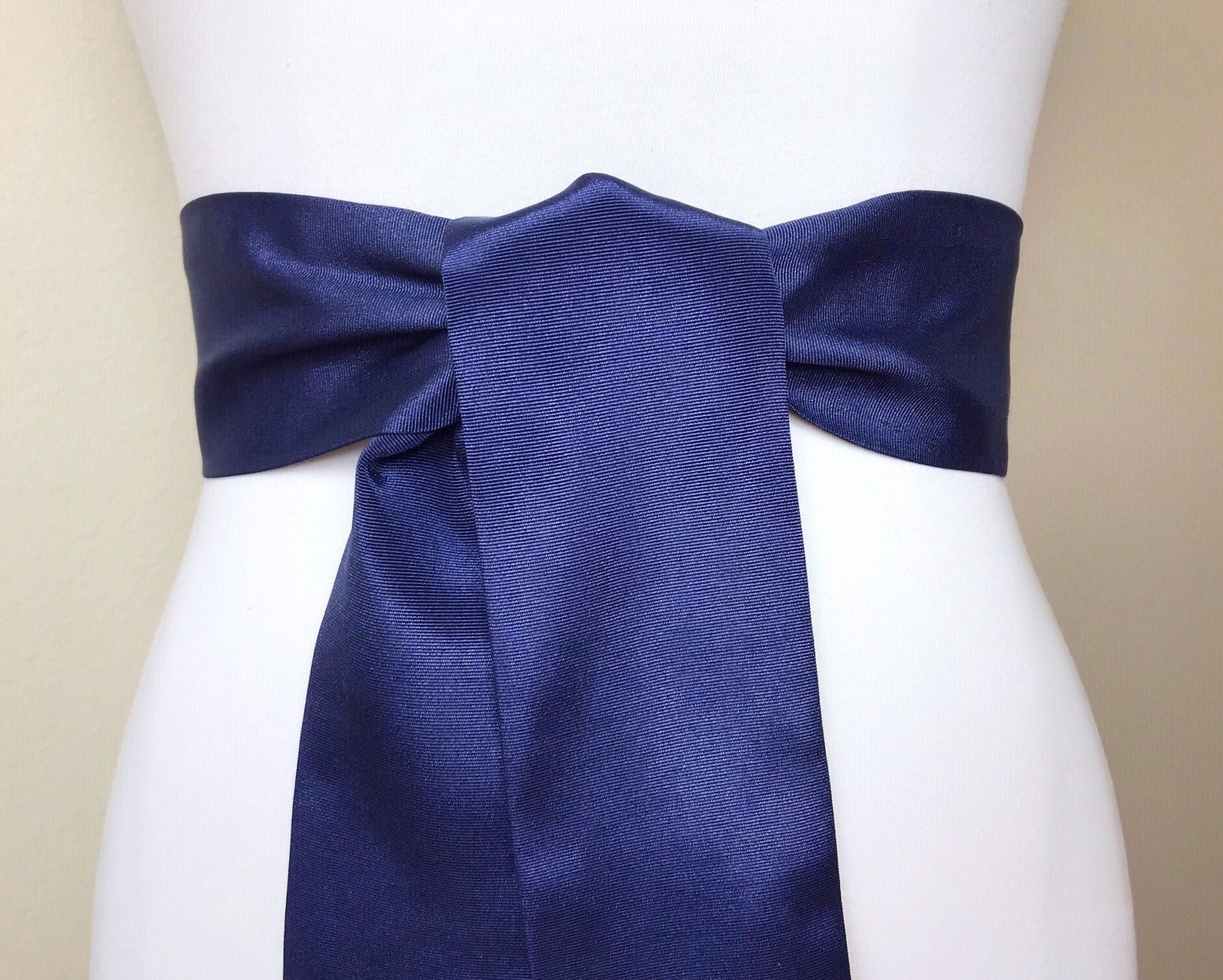 Wide Ribbed Navy Sash Belt Navy Satin Sash Navy Dress Sash Etsy UK