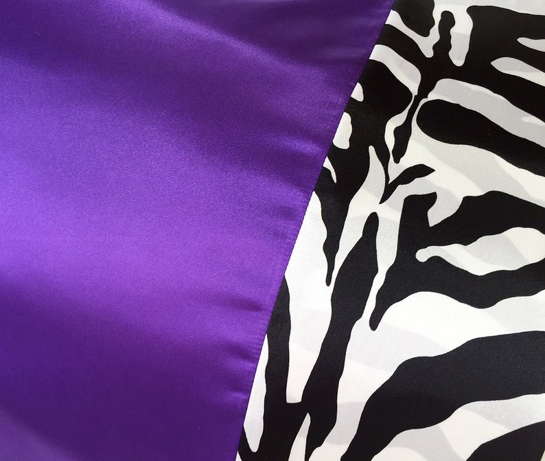 Purple & Zebra Satin Pillowcase Purple Satin Pillow Case | Etsy